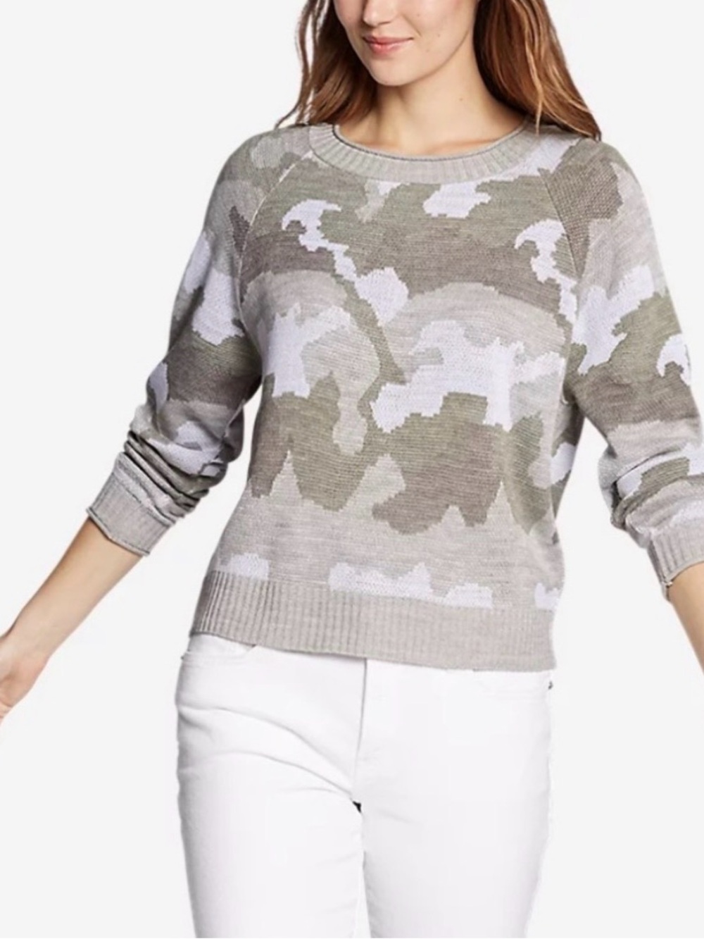 Eddie Bauer Camo Knit Sweater
Size Medium
